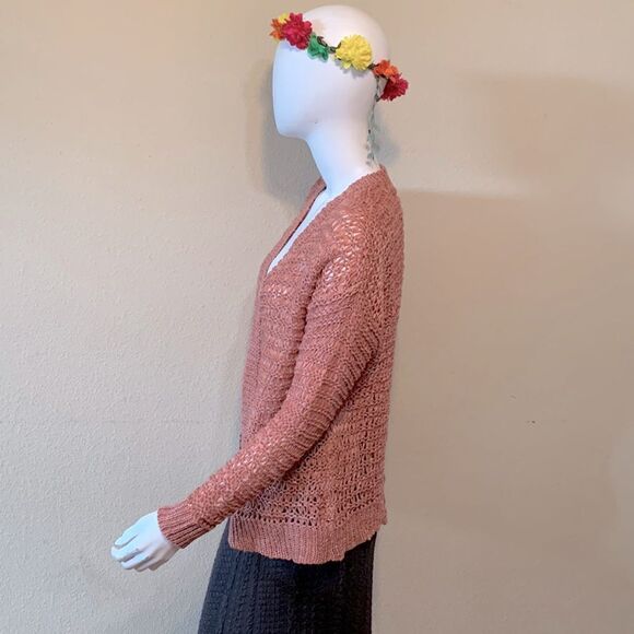 Cotton Emporium Open Stitch Cardigan Size Medium - Picture 5 of 12